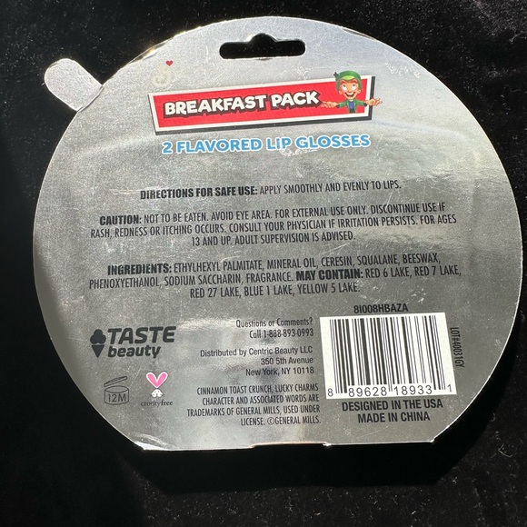 Taste Beauty Lucky Charms &Cinnamon Toast Crunch Flavored Lip Balm Gloss New pkg - Picture 2 of 2